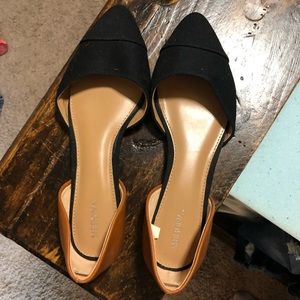 Merona Black and Tan flats 8.5